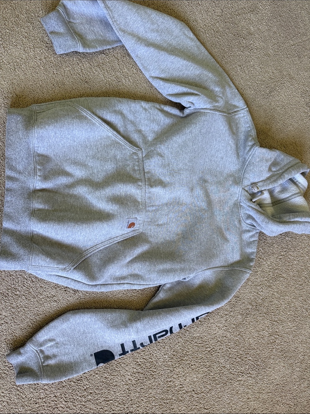 Carhartt Men’s Light Gray Crewneck Pullover Hoodie